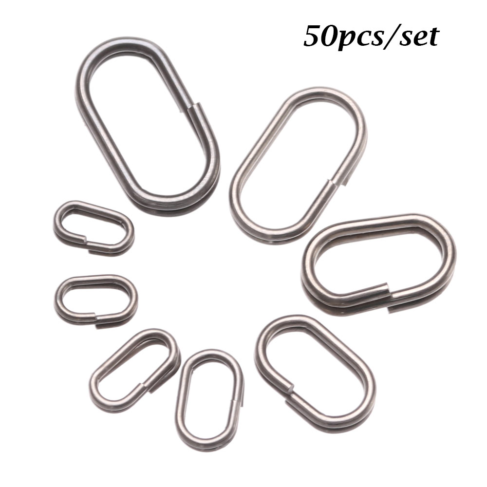 Fishing Equipment Hook - 50 PCs/Lot 8/10/13/15/17/19mm Oval Split Rings