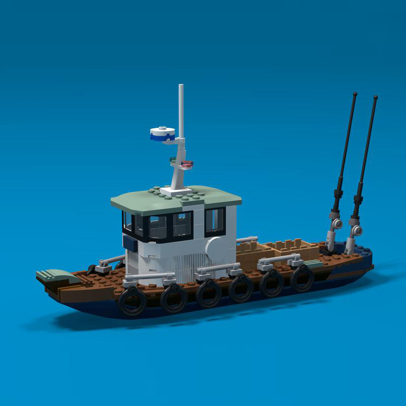 Classic Fishing Boat Model MOC - Fishing Equipment For 6 Year Old review and price